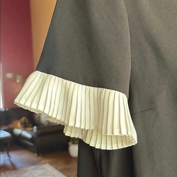 CeCe Black Blouse with White Accents - Picture 4 of 7